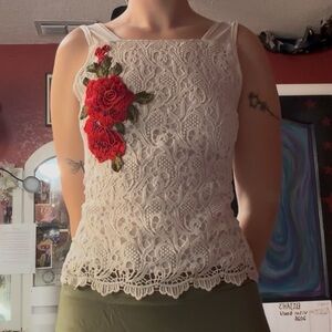 Floral Embroidered Lace Blouse